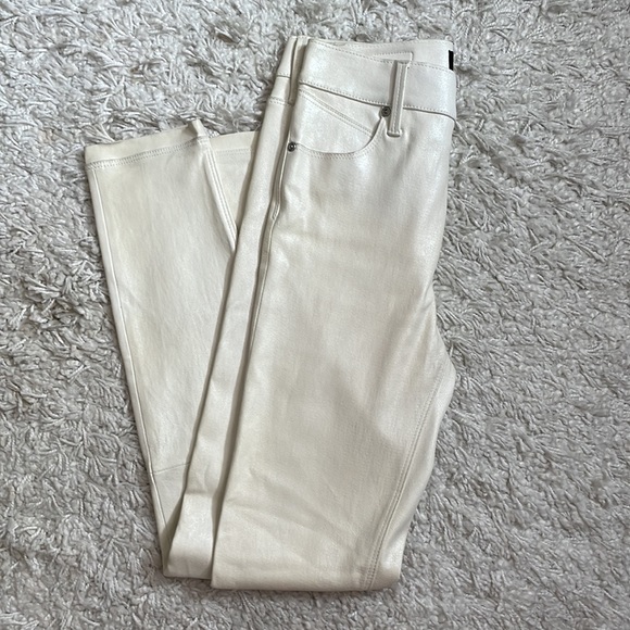 RtA • Cream White 100% Lambskin Stretch Leather Skinny Pants W24 - Picture 6 of 10